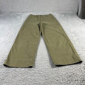 ANA A New Approach Highest Rise Wide Leg Cropped Pants Olive Green Womens Size 2